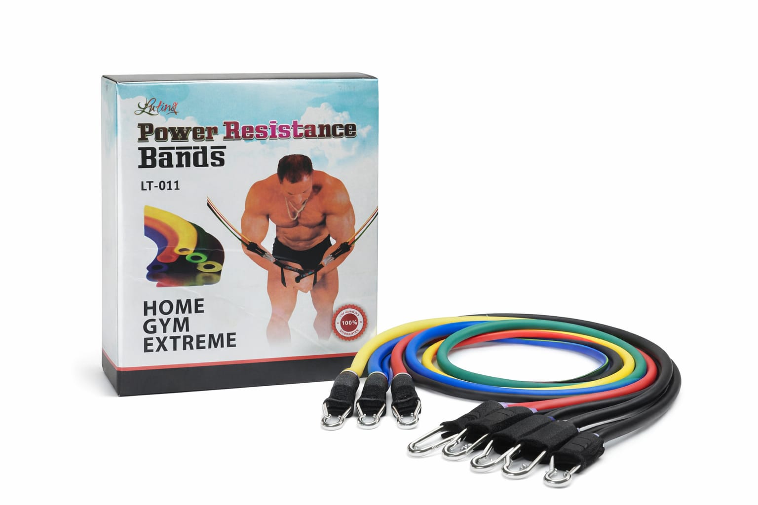 Fitness Widerstandsbänder Set elastisch für Krafttraining und Home Workout